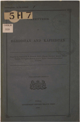 Gazetteer of Dardistan and Kafiristan-1886 by E. G. Barrow