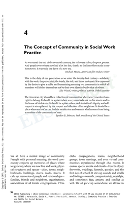 The Concept of Community in Social Work Practice