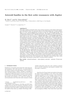Asteroid Families in the First Order Resonances with Jupiter