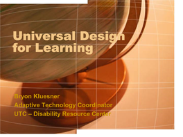 Universal Design for Learning