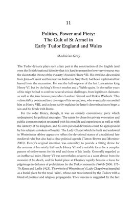 11 Politics, Power and Piety: the Cult of St Armel in Early Tudor England