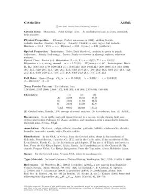 Getchellite Assbs3 C 2001-2005 Mineral Data Publishing, Version 1