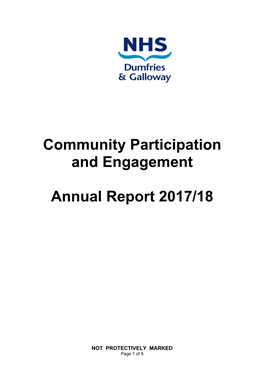 Community Participation and Engagement Annual Report 2017/18