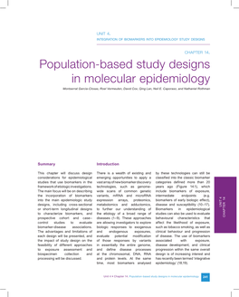 Population-Based Study Designs in Molecular Epidemiology Montserrat García-Closas, Roel Vermeulen, David Cox, Qing Lan, Neil E