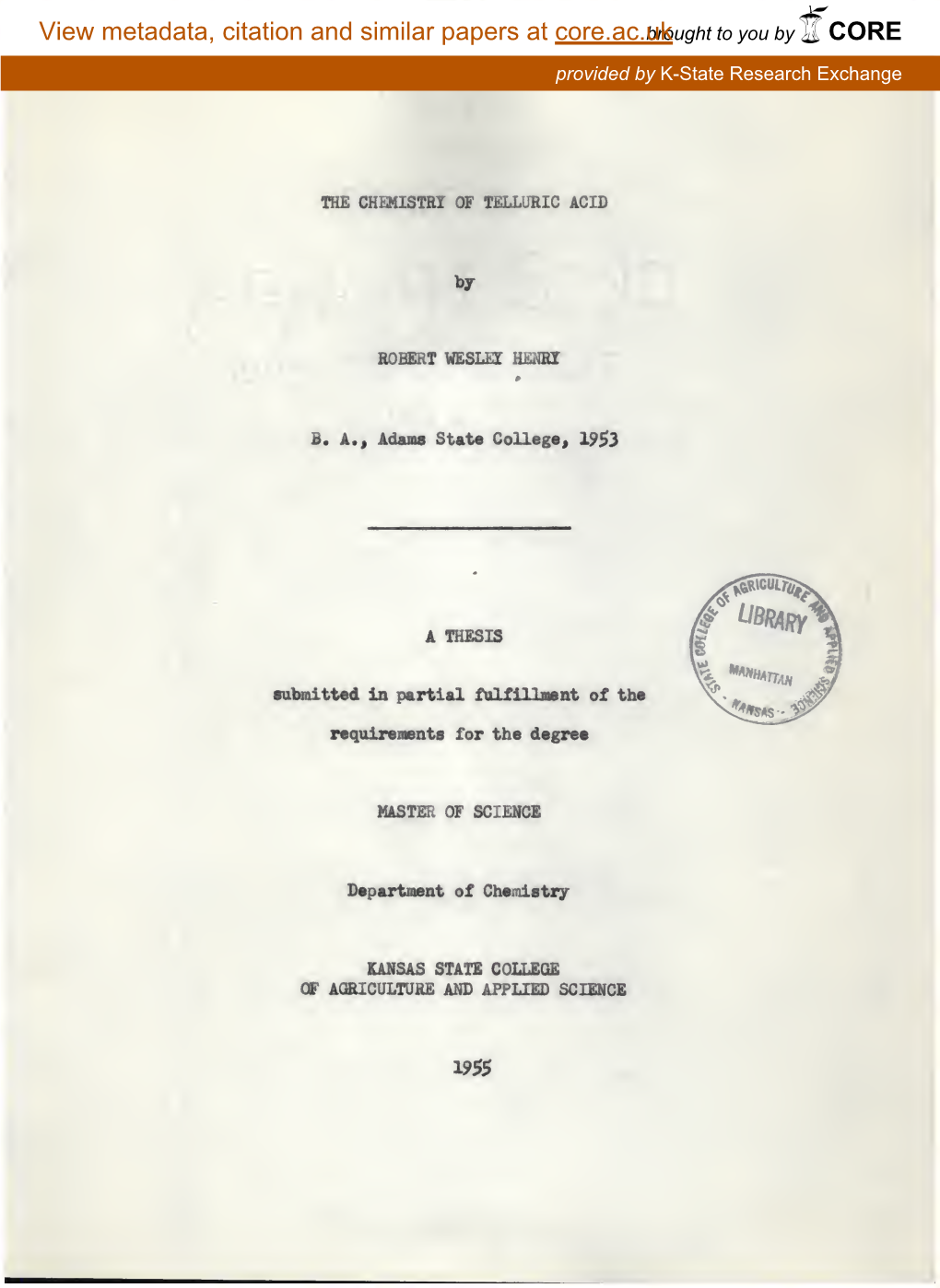 Chemistry of Telluric Acid