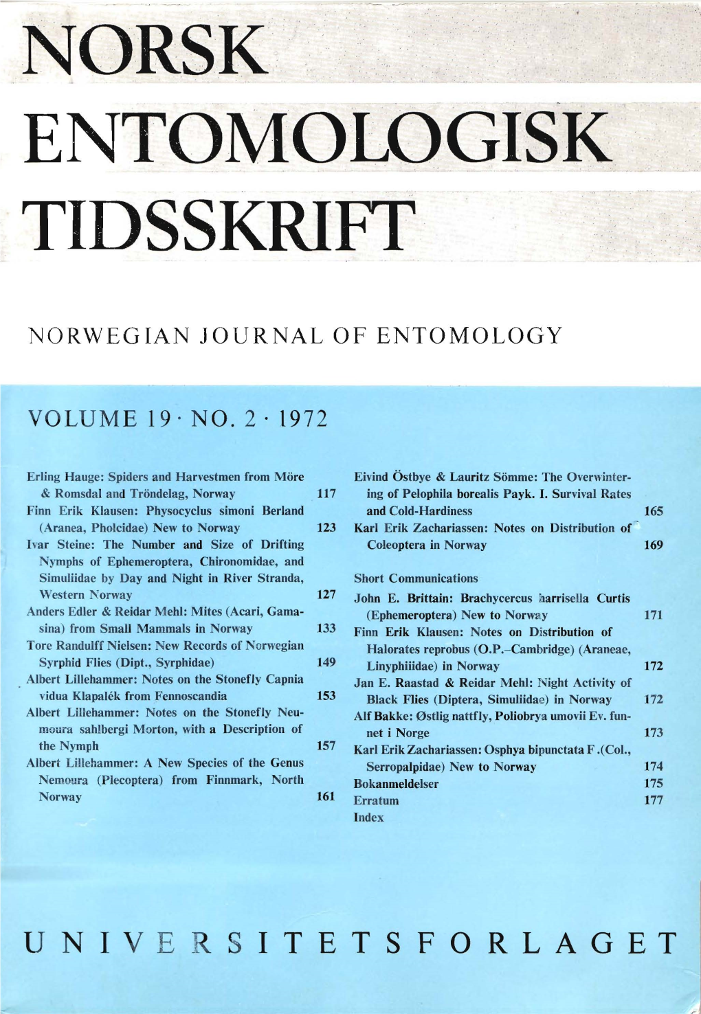 Norsk Entomologisk Tidsskrift