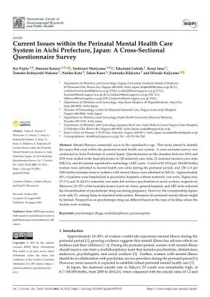 Current Issues Within the Perinatal Mental Health Care System in Aichi Prefecture, Japan: a Cross-Sectional Questionnaire Survey