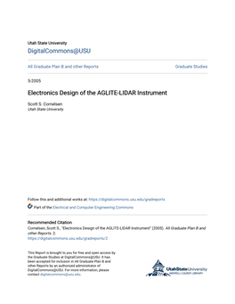 Electronics Design of the AGLITE-LIDAR Instrument