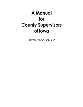 Manual for County Supervisors of Iowa