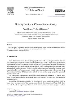 Seiberg Duality in Chern–Simons Theory