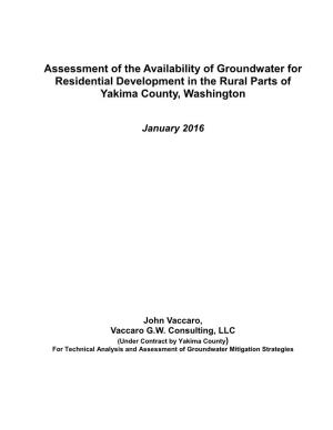Ground Water Availability Assessment
