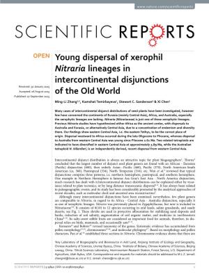 Young Dispersal of Xerophil Nitraria Lineages in Intercontinental