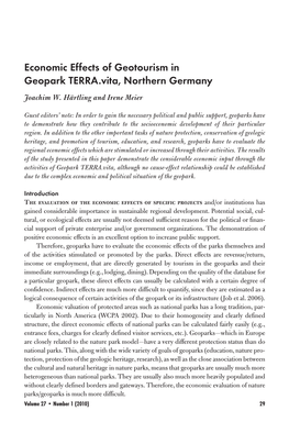 Economic Effects of Geotourism in Geopark TERRA.Vita, Northern Germany