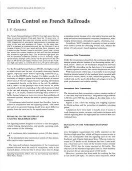 Train Control on French Railroads
