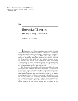 Expressive Therapies, Edited by Cathy A