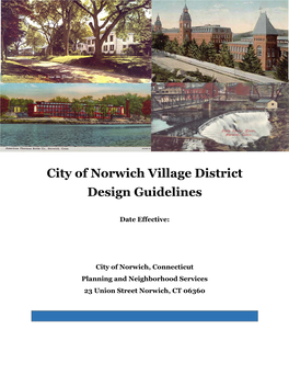 City of Norwich Village District Design Guidelines