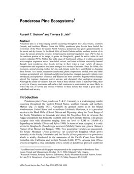 Ponderosa Pine Ecosystems1