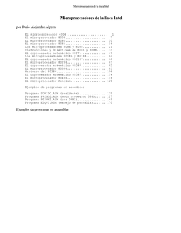 Microprocesadores De La Línea Intel Por Darío Alejandro Alpern