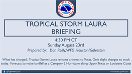 Tropical Cyclone Briefing Update