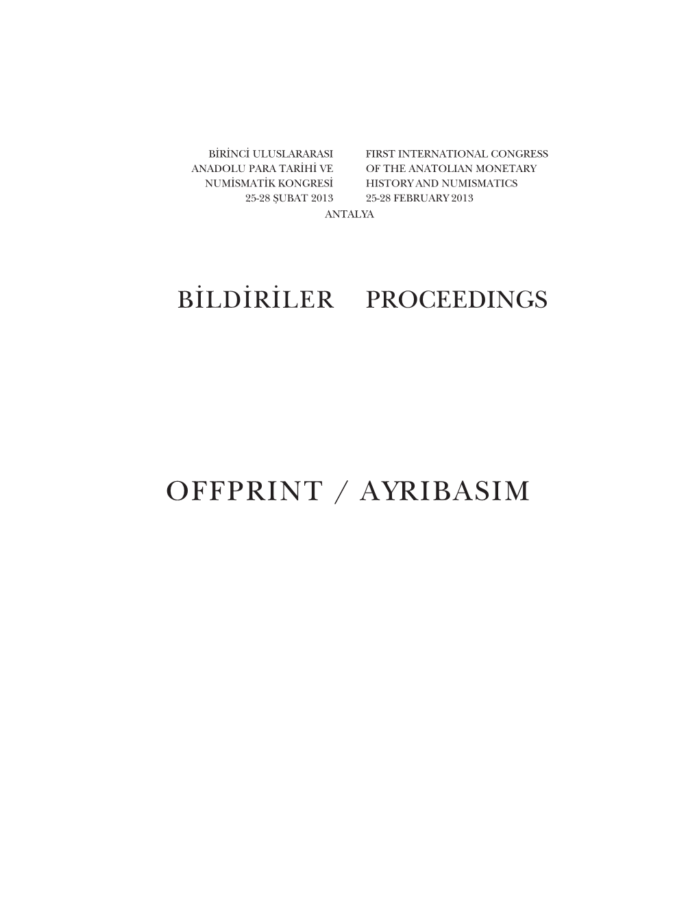 Offprint / Ayribasim