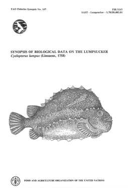 SYNOPSIS of Biological DATA on the LUMPSUCKER Cyclopterus Lumpus (Linnaeus, 1758)