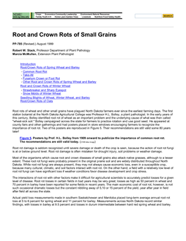 Root and Crown Rots of Smal
