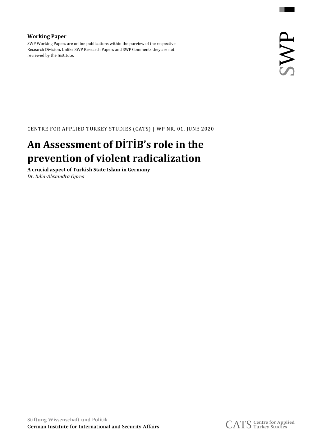 An Assessment of DİTİB's Role in the Prevention of Violent Radicalization