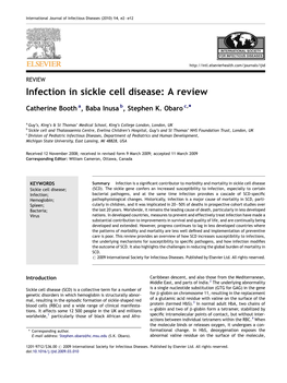 Infection in Sickle Cell Disease: a Review