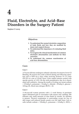 Fluid, Electrolyte, and Acid–Base Disorders in the Surgery Patient