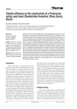 Climate Influence on the Construction of a Proterozoic Eolian Sand Sheet (Bandeirinha Formation, Minas Gerais, Brazil)