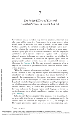Chapter 7: the Policy Effects of Electoral Competitiveness In