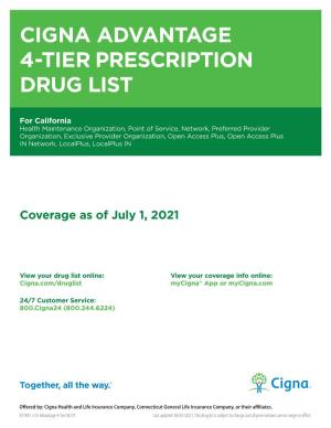 Cigna Advantage 4-Tier Prescription Drug List