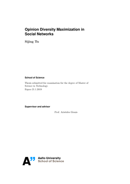 Opinion Diversity Maximization in Social Networks