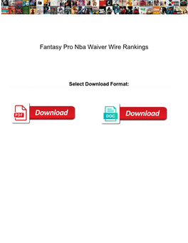Fantasy Pro Nba Waiver Wire Rankings