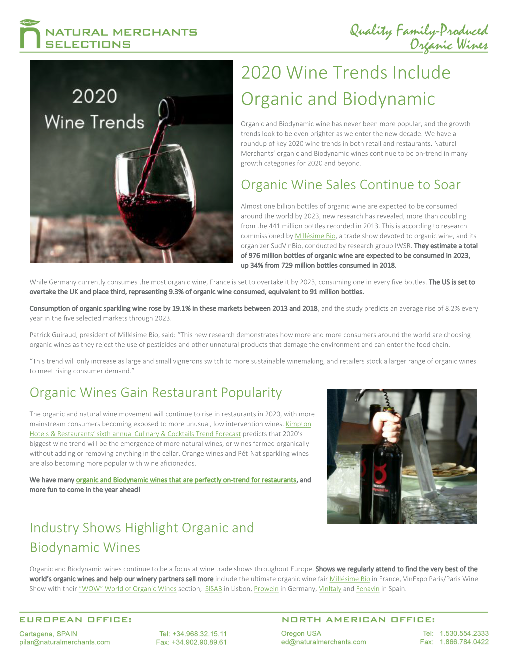 2020 Wine Trends Include Organic and Biodynamic
