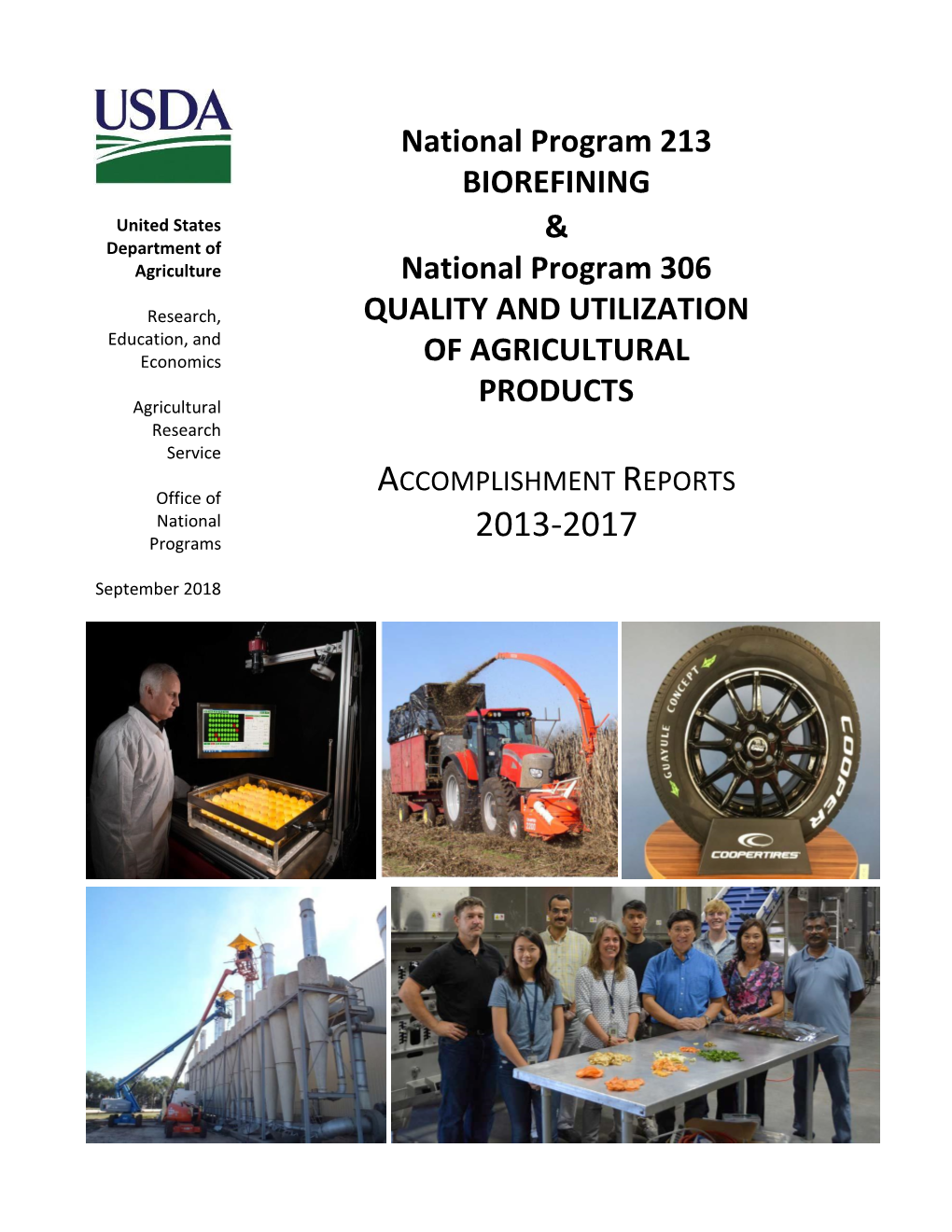 National Program 213 BIOREFINING & National Program 306 QUALITY