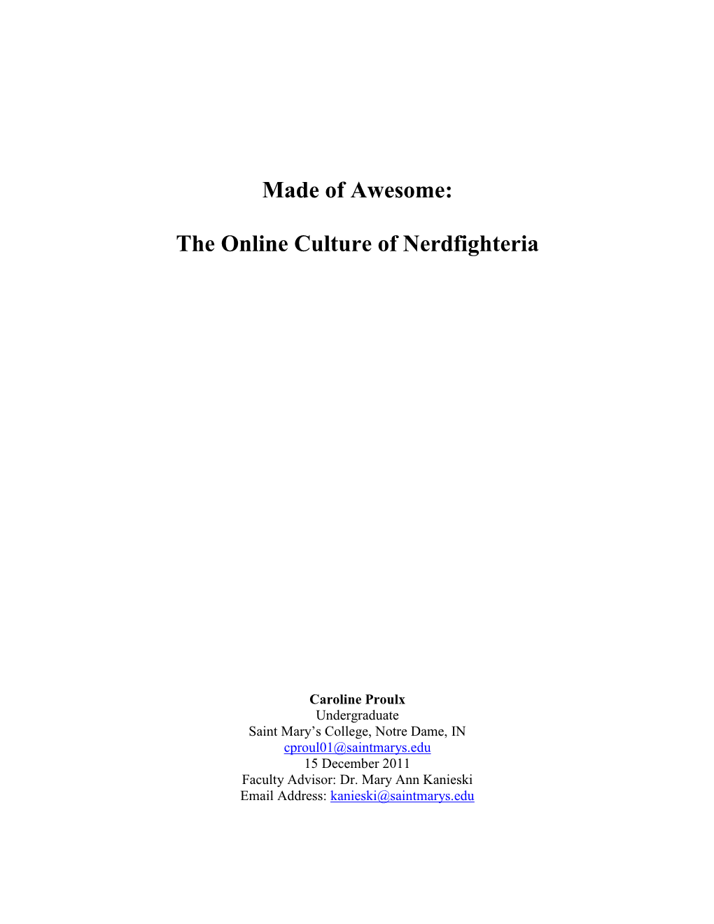 Made of Awesome: the Online Culture Of