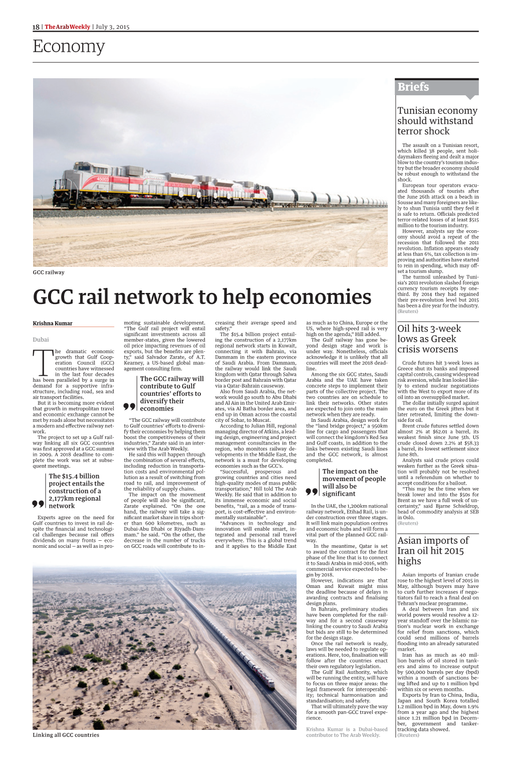 GCC Rail Network to Help Economies Has Been a Dire Year for the Industry