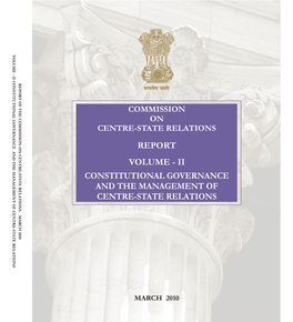 Volume Ii: Constitutional Governance and the Management of Centre