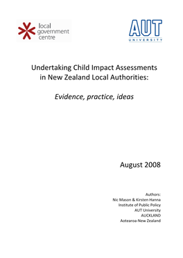 Undertaking Child Impact Assessments in New Zealand Local Authorities