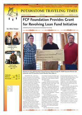 FCP Foundation Provides Grant for Revolving Loan Fund Initiative Submitted by Forest County Economic Development Partnership in This Issue