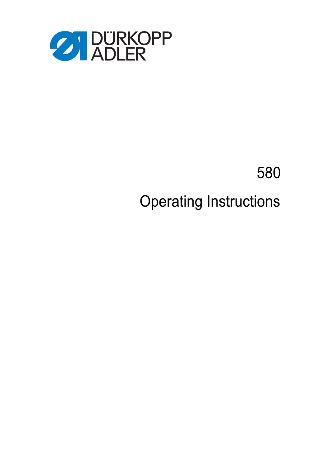 580 Operating Instructions