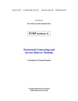Paratransit Contracting and Service Delivery Methods