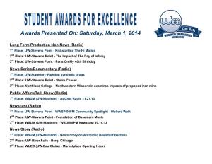 2014 Student Award Winners