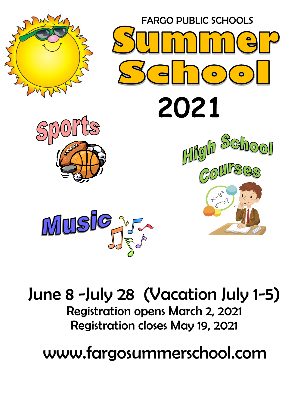 Fargo Public Schools Summer School 2021 Registration Book