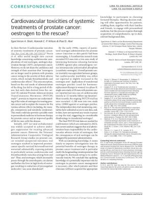 Cardiovascular Toxicities of Systemic Treatments of Prostate Cancer