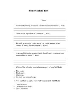 Senior Soups Test