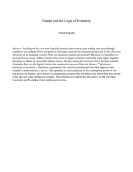 12 Europe and the Logic of Hierarchy by Anush Kapadia