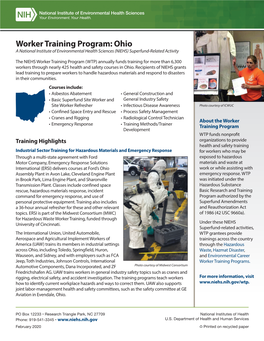 Worker Training Program: Ohio a National Institute of Environmental Health Sciences (NIEHS) Superfund-Related Activity