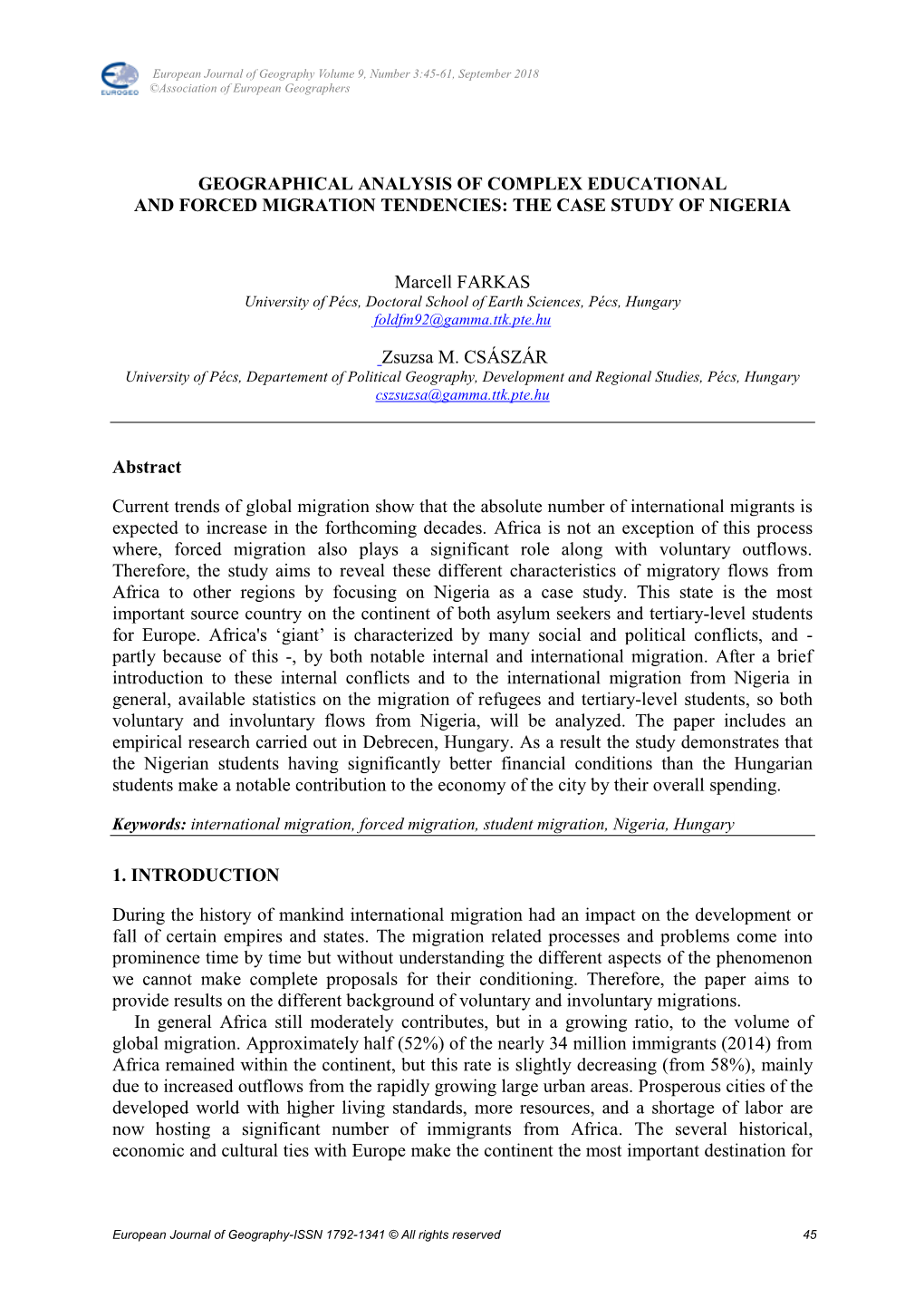 THE CASE STUDY of NIGERIA Marcell FARKAS Zsuzsa M